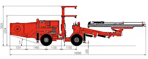 DW2-50 Wheel Double Booms Drilling Jumbo